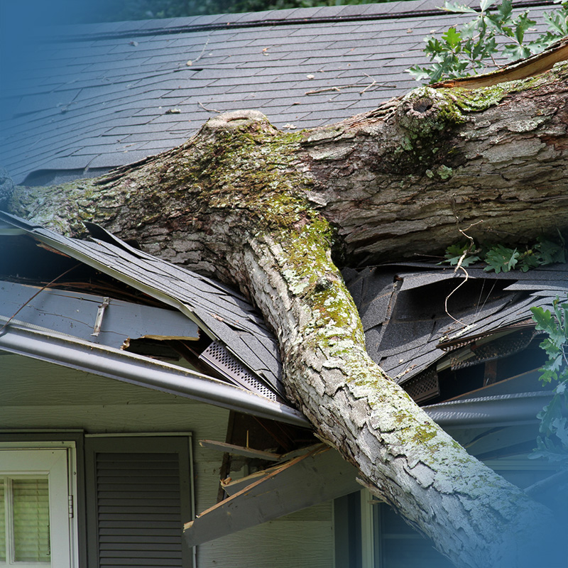 Disaster restoration crew responding to major property damage